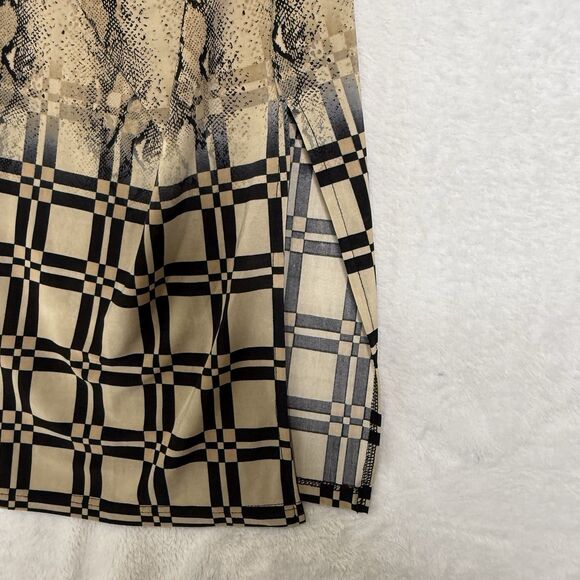 Mlle Gabrielle Tan Black Print Travel Knit Skirt Women's Size 3x Business Casual - Picture 8 of 15
